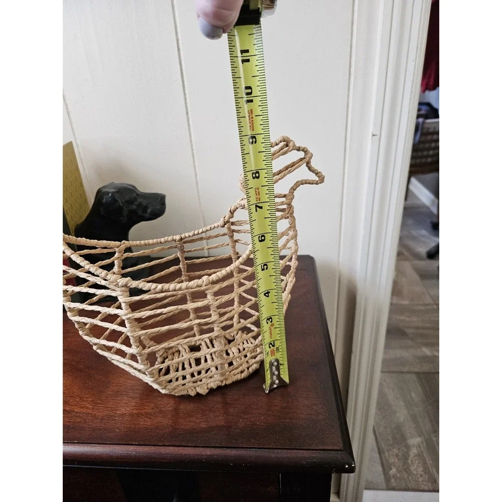 Hen Basket Open Weave Chicken Decor  Farmhouse/whimsy
